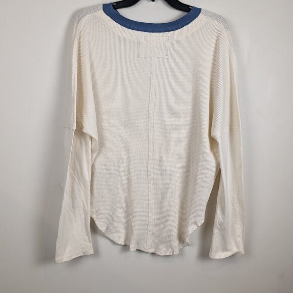 Free People Jayson Ringer Thermal long sleeve tee in white XS - Picture 4 of 8